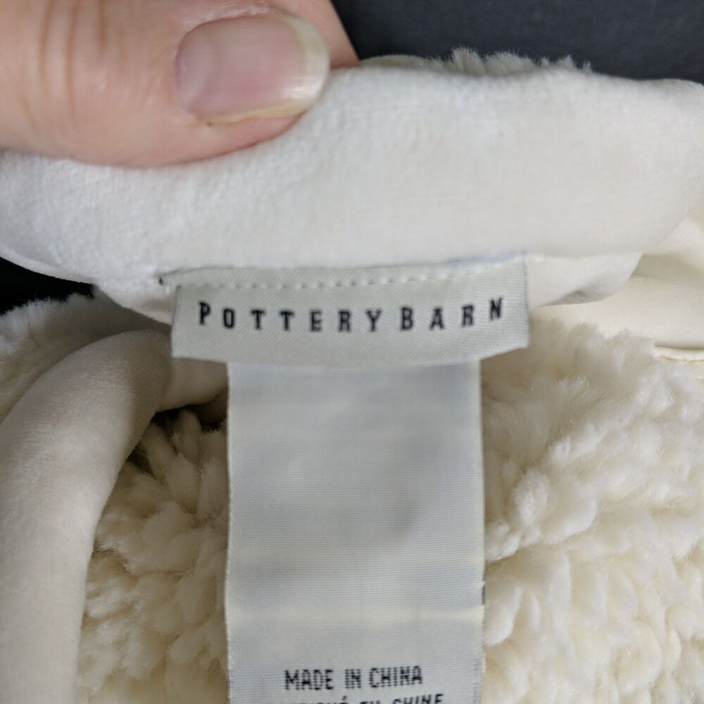 Pottery Barn Cozy Teddy Faux Fur Throw Ivory Velvet Blanket Coverlet 66 x 52 in - Picture 3 of 7